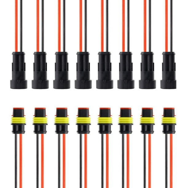 10-Kits-2-Pin-Way-Sealed-Waterproof-Electrical-Wire-Connector-Plug-Car-Auto-Set
